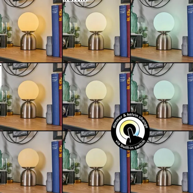 hofstein Ulvsbyn Lampe à poser LED Nickel mat, 1 lumière