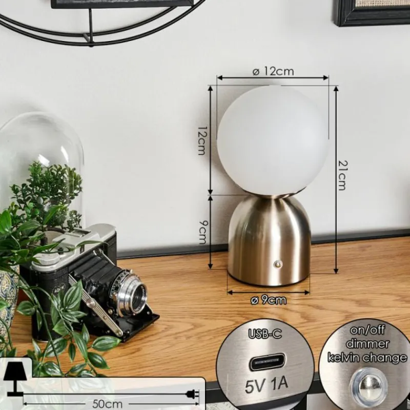 hofstein Ulvsbyn Lampe à poser LED Nickel mat, 1 lumière