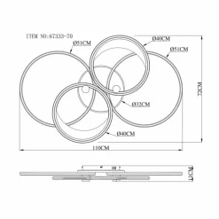 Lampes Dorées-Luminaires Globo Lighting Umbra Plafonnier LED Or, Argenté, 1 lumière, Télécommandes