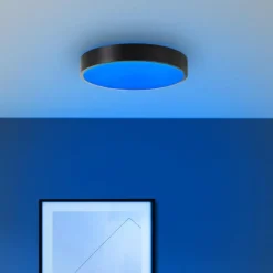 Luminaires Brilliant Vadin Plafonnier LED Noir, 1 lumière, Télécommandes