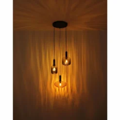 Luminaires Globo Lighting Valletta Suspension Noir, 3 lumières