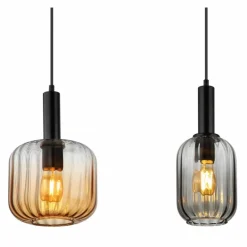 Luminaires Globo Lighting Valletta Suspension Noir, 4 lumières