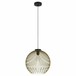 Lampes Dorées-Luminaires Eglo VENEZUELA Suspension Or, Noir, 1 lumière