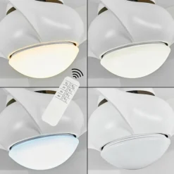 hofstein Ventilateur de plafond Malloa LED Blanc, 1 lumière, Télécommandes