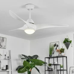 hofstein Ventilateur de plafond Malloa LED Blanc, 1 lumière, Télécommandes