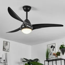 hofstein Ventilateur de plafond Malloa LED Noir, 1 lumière, Télécommandes