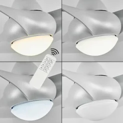 hofstein Ventilateur de plafond Malloa LED Titane, 1 lumière, Télécommandes
