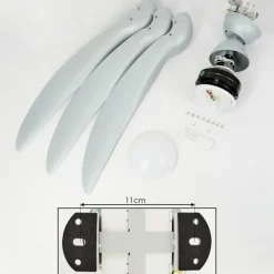 hofstein Ventilateur de plafond Malloa LED Titane, 1 lumière, Télécommandes