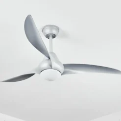 hofstein Ventilateur de plafond Malloa LED Titane, 1 lumière, Télécommandes