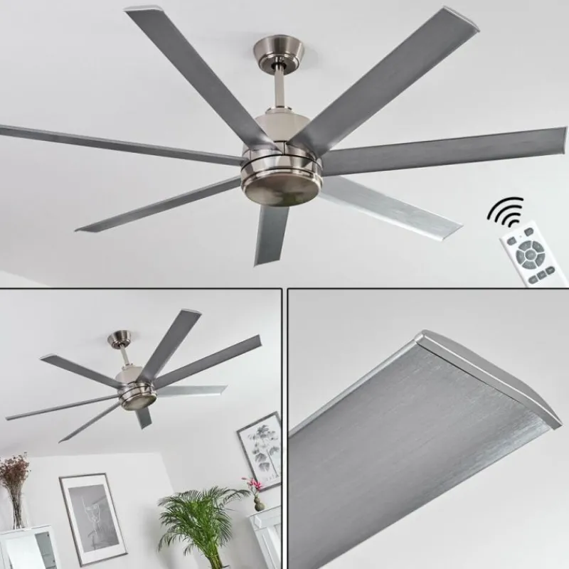 hofstein Ventilateur de plafond Aargaard Acier inoxydable, Télécommandes