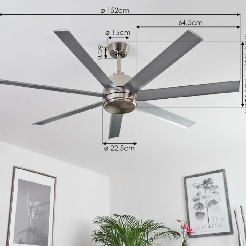 hofstein Ventilateur de plafond Aargaard Acier inoxydable, Télécommandes