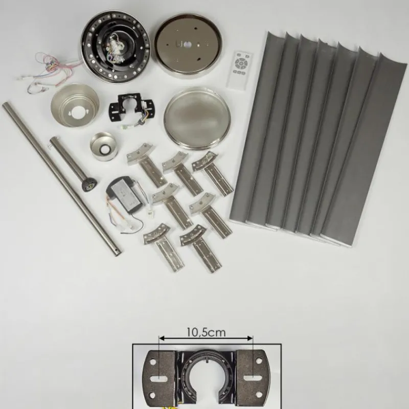 hofstein Ventilateur de plafond Aargaard Acier inoxydable, Télécommandes