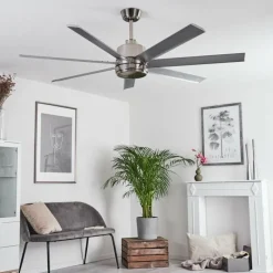 hofstein Ventilateur de plafond Aargaard Acier inoxydable, Télécommandes