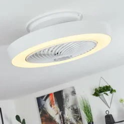 hofstein Ventilateur de plafond Azenha LED Blanc, 1 lumière, Télécommandes