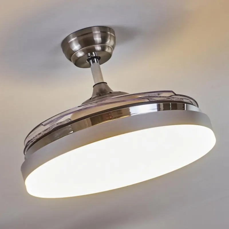 hofstein Ventilateur de plafond Bendigo LED Chrome, 1 lumière