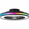 Luminaires Brilliant Ventilateur de plafond Brilliant Palmero Noir, 1 lumière, Télécommandes, Changeur de couleurs