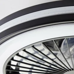 Luminaires Brilliant Ventilateur de plafond Brilliant Palmero Noir, 1 lumière, Télécommandes, Changeur de couleurs