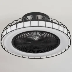 hofstein Ventilateur de plafond Burmeister LED Noir, 1 lumière, Télécommandes