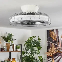 hofstein Ventilateur de plafond Burmeister LED Blanc, 1 lumière, Télécommandes