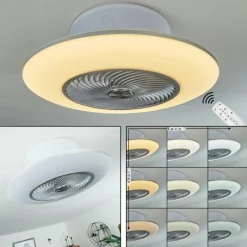 hofstein Ventilateur de plafond Chaville LED Blanc, 1 lumière, Télécommandes