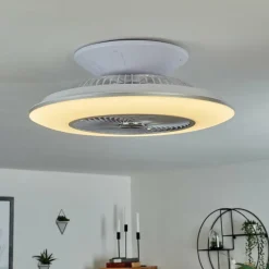 hofstein Ventilateur de plafond Chaville LED Blanc, 1 lumière, Télécommandes