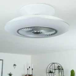 hofstein Ventilateur de plafond Chaville LED Blanc, 1 lumière, Télécommandes