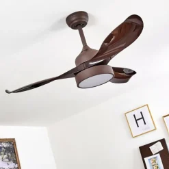 hofstein Ventilateur de plafond Doha LED Brun, 1 lumière, Télécommandes