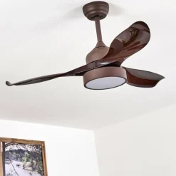 hofstein Ventilateur de plafond Doha LED Brun, 1 lumière, Télécommandes