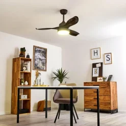 hofstein Ventilateur de plafond Doha LED Brun, 1 lumière, Télécommandes