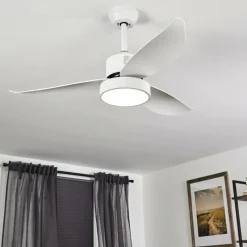 hofstein Ventilateur de plafond Doha LED Blanc, 1 lumière, Télécommandes