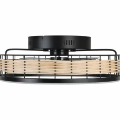 Luminaires Eglo Ventilateur de plafond Eglo FRANA LED Noir, 1 lumière, Télécommandes