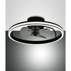 Luminaires Fabas Luce Ventilateur de plafond Fabas Luce Relais LED Noir, 1 lumière