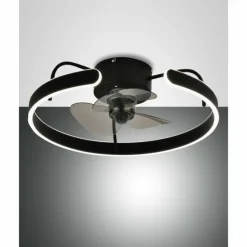 Luminaires Fabas Luce Ventilateur de plafond Fabas Luce Savoy LED Noir, 1 lumière