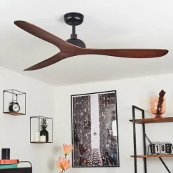 hofstein Ventilateur de plafond Follseland Brun, Couleur bois, Noir