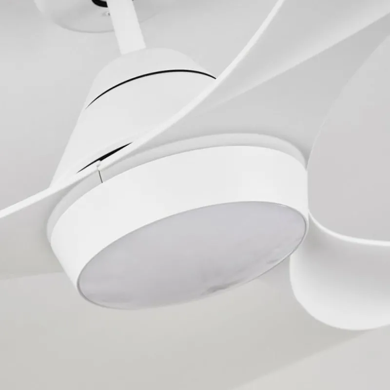 hofstein Ventilateur de plafond Follseland LED Blanc, 1 lumière, Télécommandes