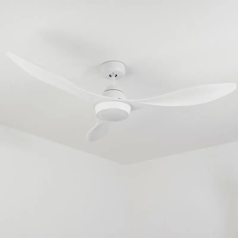 hofstein Ventilateur de plafond Follseland LED Blanc, 1 lumière, Télécommandes