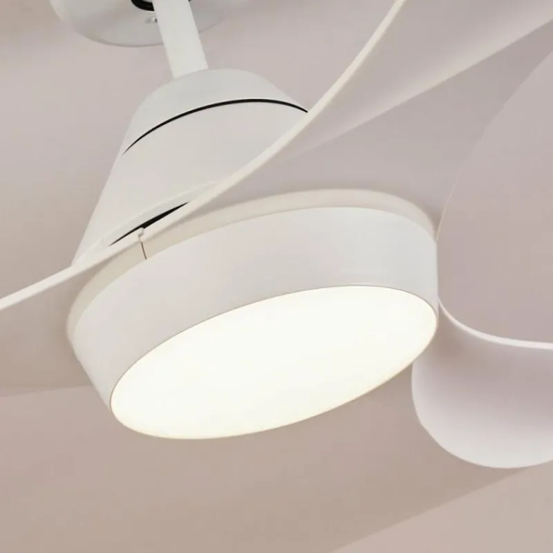 hofstein Ventilateur de plafond Follseland LED Blanc, 1 lumière, Télécommandes