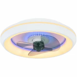 Luminaires Globo Lighting Ventilateur de plafond Globo JOEY LED Blanc, 1 lumière, Télécommandes