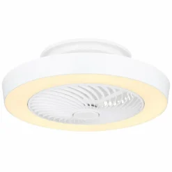 Luminaires Globo Lighting Ventilateur de plafond Globo DOMEY LED Blanc, 1 lumière, Télécommandes