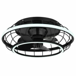 Luminaires Globo Lighting Ventilateur de plafond Globo LEONHARD LED Noir, 1 lumière, Télécommandes