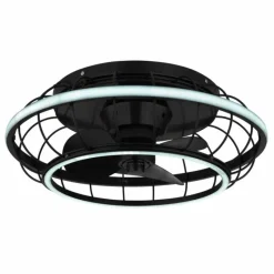 Luminaires Globo Lighting Ventilateur de plafond Globo LEONHARD LED Noir, 1 lumière, Télécommandes