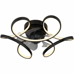 Luminaires Globo Lighting Ventilateur de plafond Globo LORIS LED Noir, 1 lumière, Télécommandes