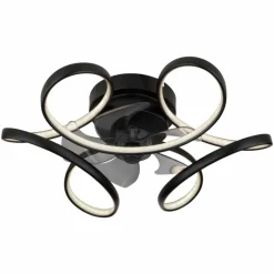 Luminaires Globo Lighting Ventilateur de plafond Globo LORIS LED Noir, 1 lumière, Télécommandes