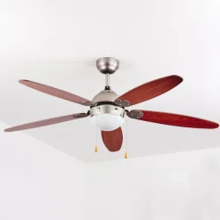 hofstein Ventilateur de plafond Gyllan Nickel mat, 1 lumière