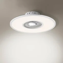 Luminaires Leuchten Direkt Ventilateur de plafond Leuchten Direkt FLAT-AIR LED Argenté, 1 lumière, Télécommandes