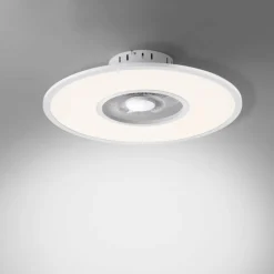 Luminaires Leuchten Direkt Ventilateur de plafond Leuchten Direkt FLAT-AIR LED Argenté, 1 lumière, Télécommandes