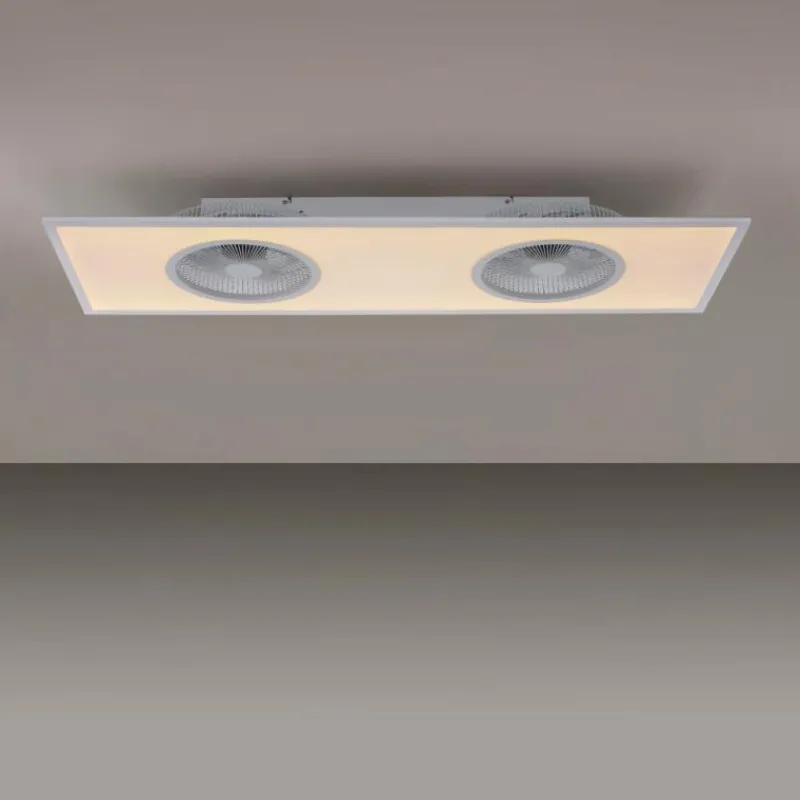 Luminaires Leuchten Direkt Ventilateur de plafond Leuchten Direkt FLAR-AIR LED Blanc, 1 lumière, Télécommandes