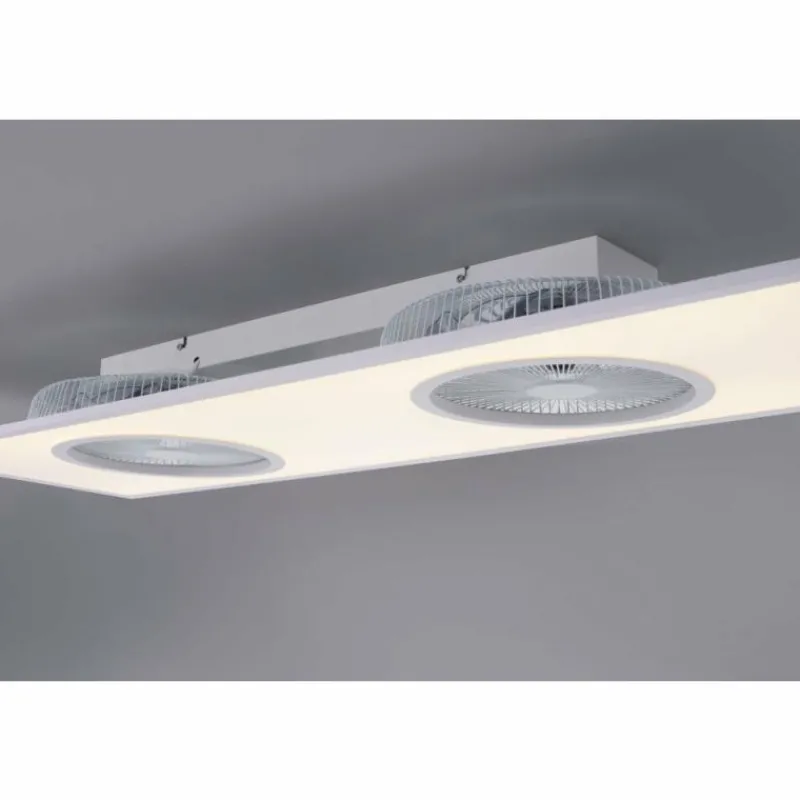 Luminaires Leuchten Direkt Ventilateur de plafond Leuchten Direkt FLAR-AIR LED Blanc, 1 lumière, Télécommandes