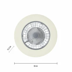 Luminaires Leuchten Direkt Ventilateur de plafond Leuchten-Direkt PATRICK LED Argenté, 1 lumière, Télécommandes, Changeur de couleurs