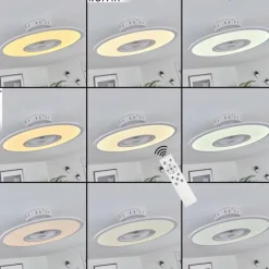 hofstein Ventilateur de plafond Marmorta LED Blanc, 1 lumière, Télécommandes